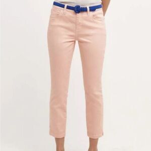 Anthropologie Pilcro Pink Mid-Rise Crop Split Ankle Jeans 26 EUC